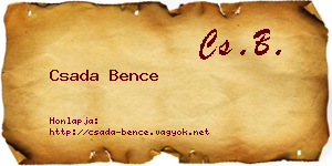 Csada Bence névjegykártya
